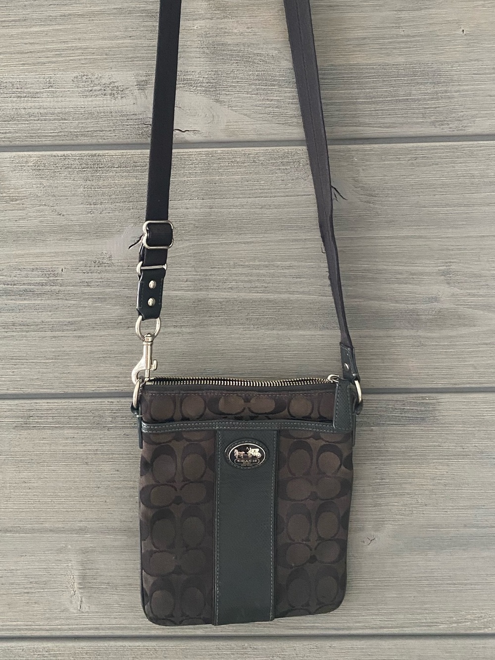 Coach Black Signature Crossbody Messenger Bag